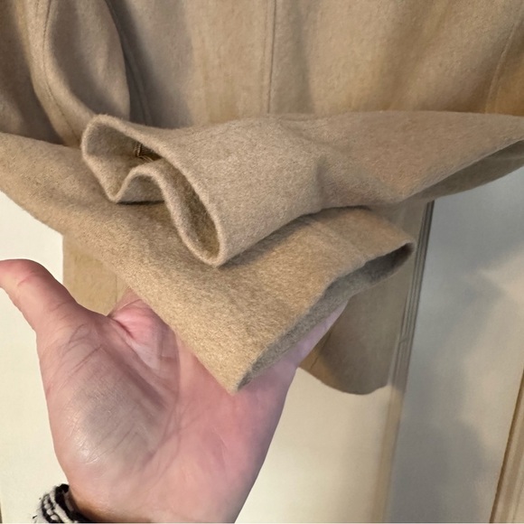 Talbots Jacket Camel Hair Blazer Toggle Closures Pockets Cropped Sz 12 - Picture 6 of 11